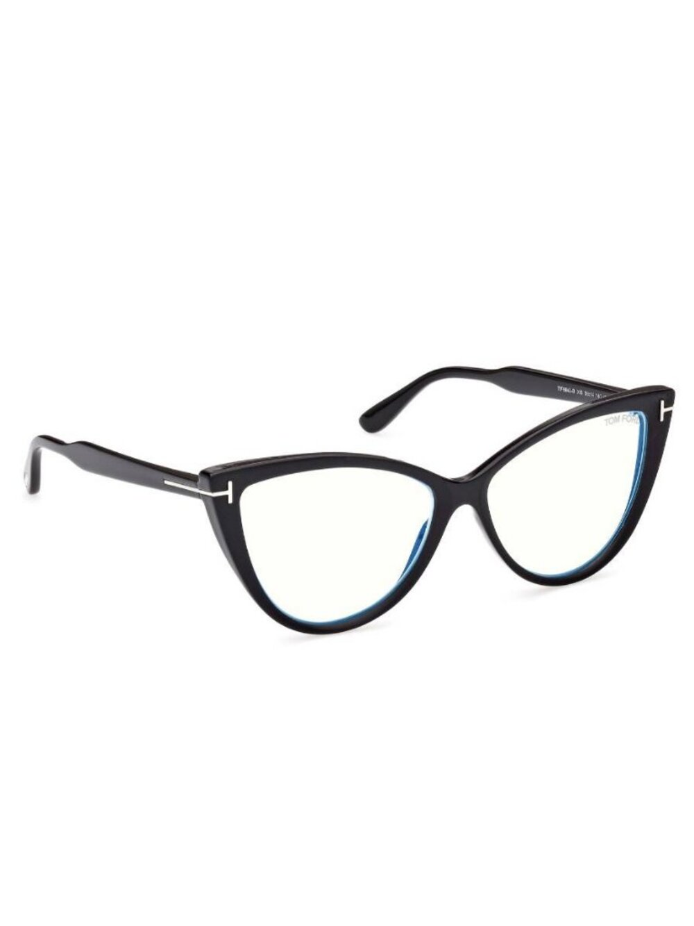 Tom Ford FT5843-B 005 Black Cat Eye Blue Light Glasses - Picture 7 of 8